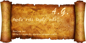Agárdi Győző névjegykártya